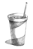 Drawing of a cup of soda.