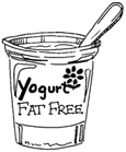 Drawing of a cup of yogurt.