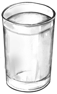 Drawing of a glass of water.