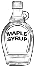 Drawing of a bottle of maple syrup.