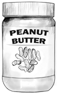 Drawing of a jar of peanut butter.
