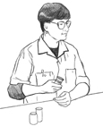 Drawing of a pharmacist.