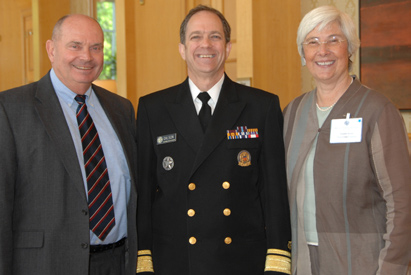 NICHD director Dr. Duane Alexander, acting Surgeon General Steven K. Galson, a rear admiral in the Public Health Service, and Dr. Jennifer L. Howse, president of the March of Dimes Birth Defects Foundation