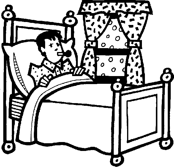 child sick in bed
