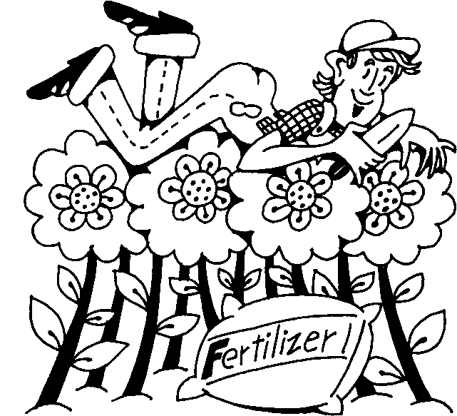 fertilizing a garden