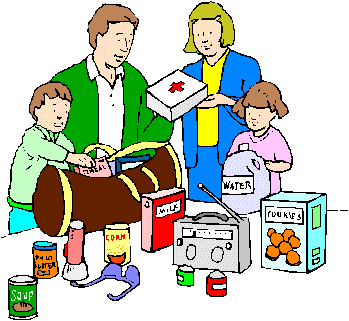family packing an emergency kit