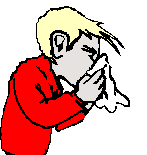Asthma and allergies, picture of boy sneezing