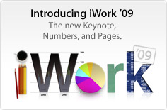 Introducing iWork ’09. The new Keynote, Numbers, and Pages.