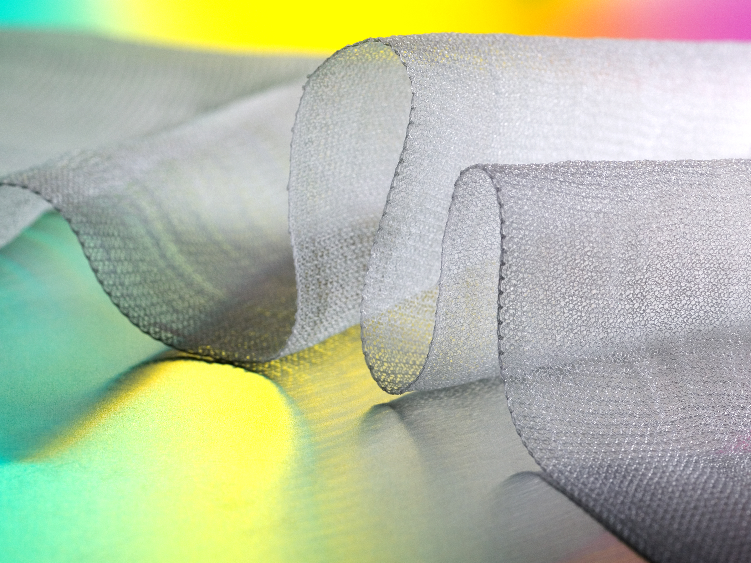 TephaFLEX Surgical Mesh made from knitted filaments of TephaFLEX absorbable biopolymer.