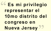 Es mi privilegio representar el 10mo distrito del congreso en Nueva Jersey