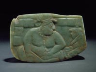 LARGE JADE PLAQUE: FAT LORD AND FROG