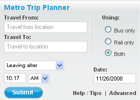 Metro Trip Planner