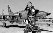 Before each mission, ground crews fed the Thunderchief’s 20-mm Gatling gun with ammunition.<br />
