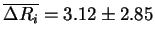 $\overline{\Delta R_{i}} = 3.12 \pm 2.85$