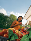 Woman in a vegetable garden