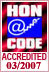 HON CODE Seal. Accredited 3/2007