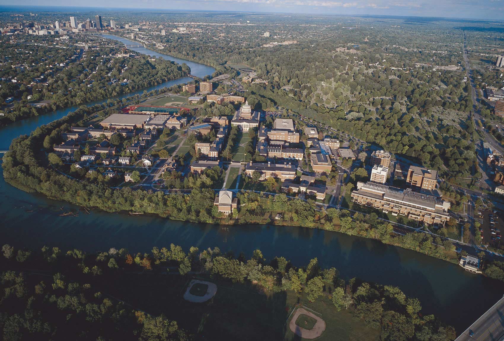 aerial view of River Campus