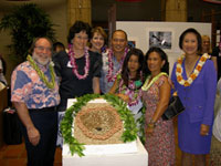 Congressman Neil Abercrombie at the 2004 Congressional Arts Competition Awards Ceremony in Honolulu, HI on May 8. This years winner, Sandy Talioaga of Farrington High School will have her art work displayed in the U.S. Capitol along with artwork from students all over the country.