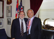 Congressman Neil Abercrombie visits with the 2004 Hawaii State Teacher of the Year. Robert Hu of Mililani High School was in Washington to receive his award. 