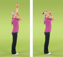 Photo of woman doing elbow extension exercise