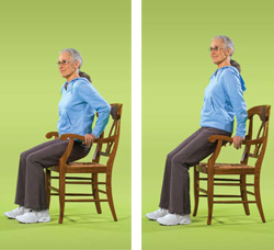 Photo of woman doing chair dip exercise