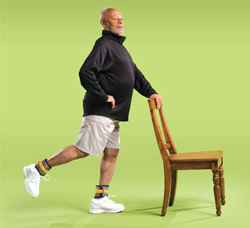 Photo of man doing back leg raise exercise