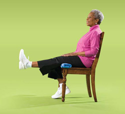 Photo of woman doing leg straightening exercise