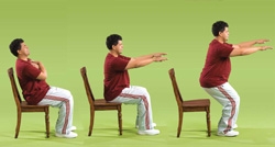 Photo of man doing chair stand exercise