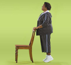 Photo of woman doing toe stand exercise