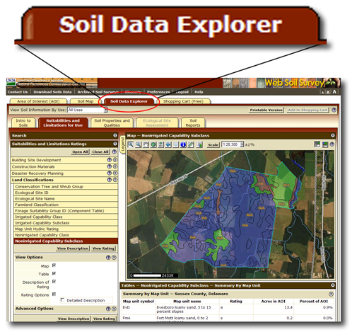 Soil Data Explorer tab - Click to close