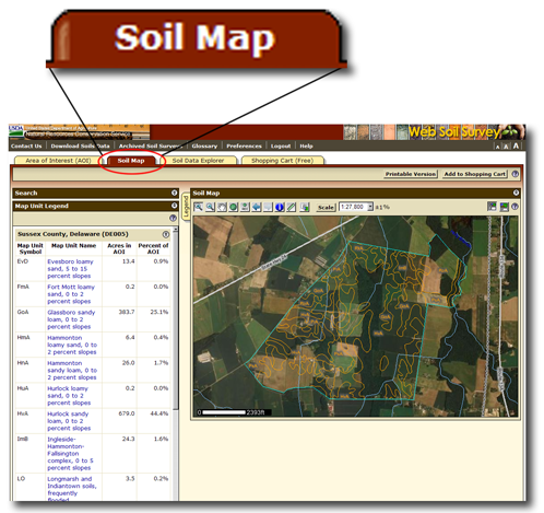Soil Map tab - Click to close