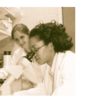 photo of Lovie Grayson and Stefanie Furer in the lab