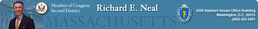 Header image: Richard E. Neal, Member of Congress, Second District Massachusetts