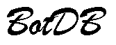 a simple  black and white logo of BotDB 