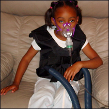 Young girl with asthma