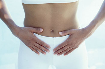 woman's abdominal region