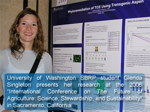 University of Washington SBRP student Glenda Songleton presents her research at the 2006 