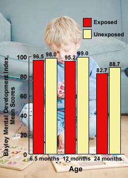 Mental Development Scores for Prenatally Cocaine-Exposed and Unexposed High-Risk Children