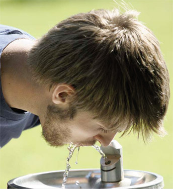 man drinking