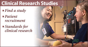 Clinical Research Studies Image with navigation to: Find a study, Patient recruitment, Standards for clinical research