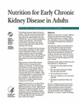 Nutrition for Early Chronic Kidney Disease in Adults