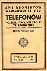 Image of the cover of Spis abonentow warszawskiej sieci telefonow Polskiej
