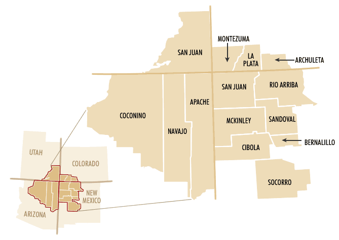 Map of Tribal Connections Four Corners