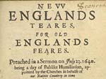 New Englands Teares, for Old Englands Feares.