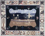Prize winning quilt by Oregon quilter Ken Hegge titled "How Far Willamette?"