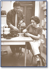 Image: Peter Bartis instructs Celina Campas