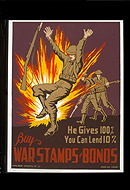 He Gives 100% You Can Lend 10% Buy War Stamps and Bonds