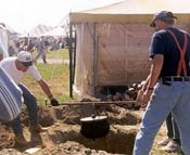 Making "bean-hole-beans" at the Common Ground County Fair, Unity, Maine