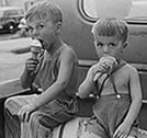 Farm Boys eating Ice Cream