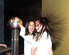 Image: two girls electrified